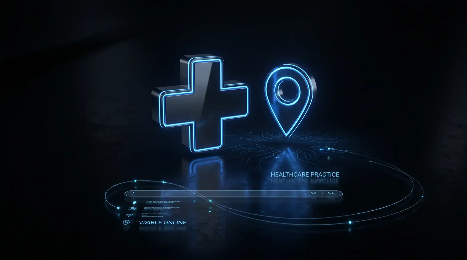 Abstract illustration of a New Jersey health practice becoming visible in Google search
