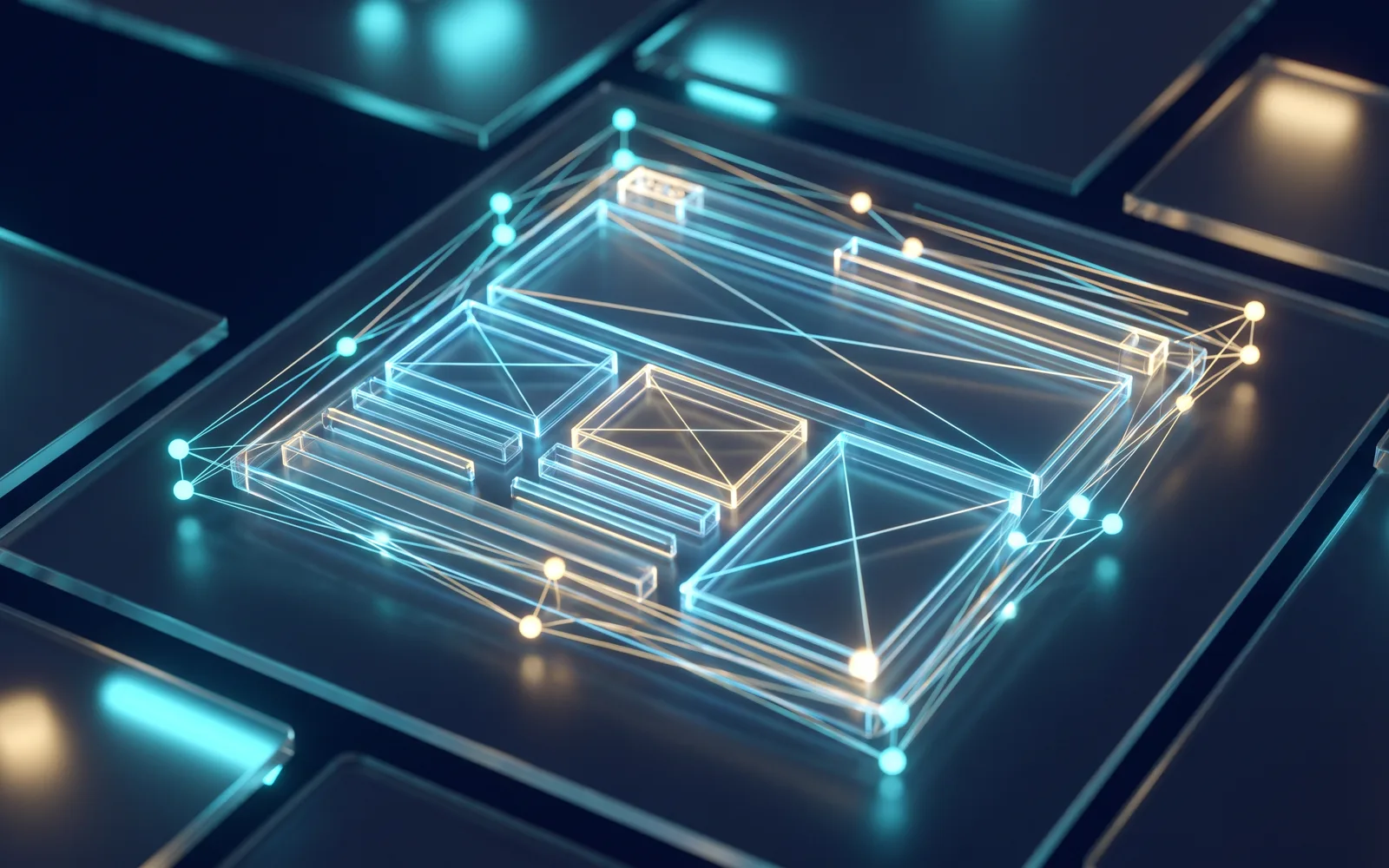 A website structure being read and understood by an AI lattice