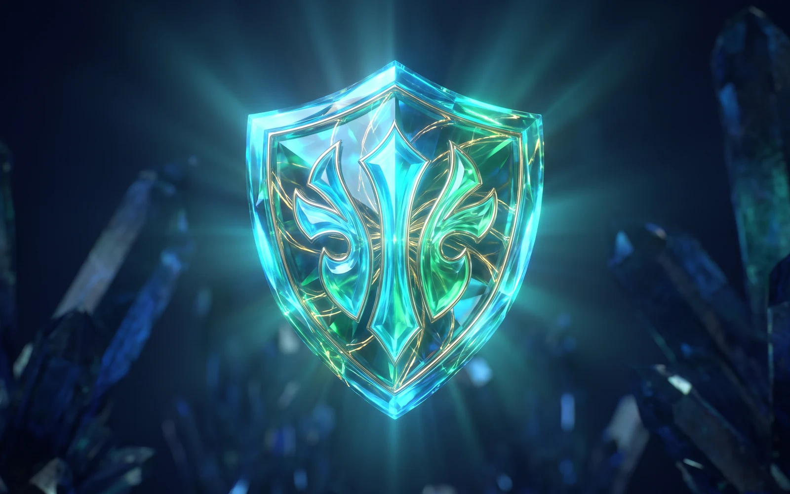 A glowing crystal shield representing the Optimum Guarantee